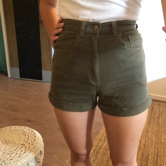 Olive Green American Apparel Short Shorts